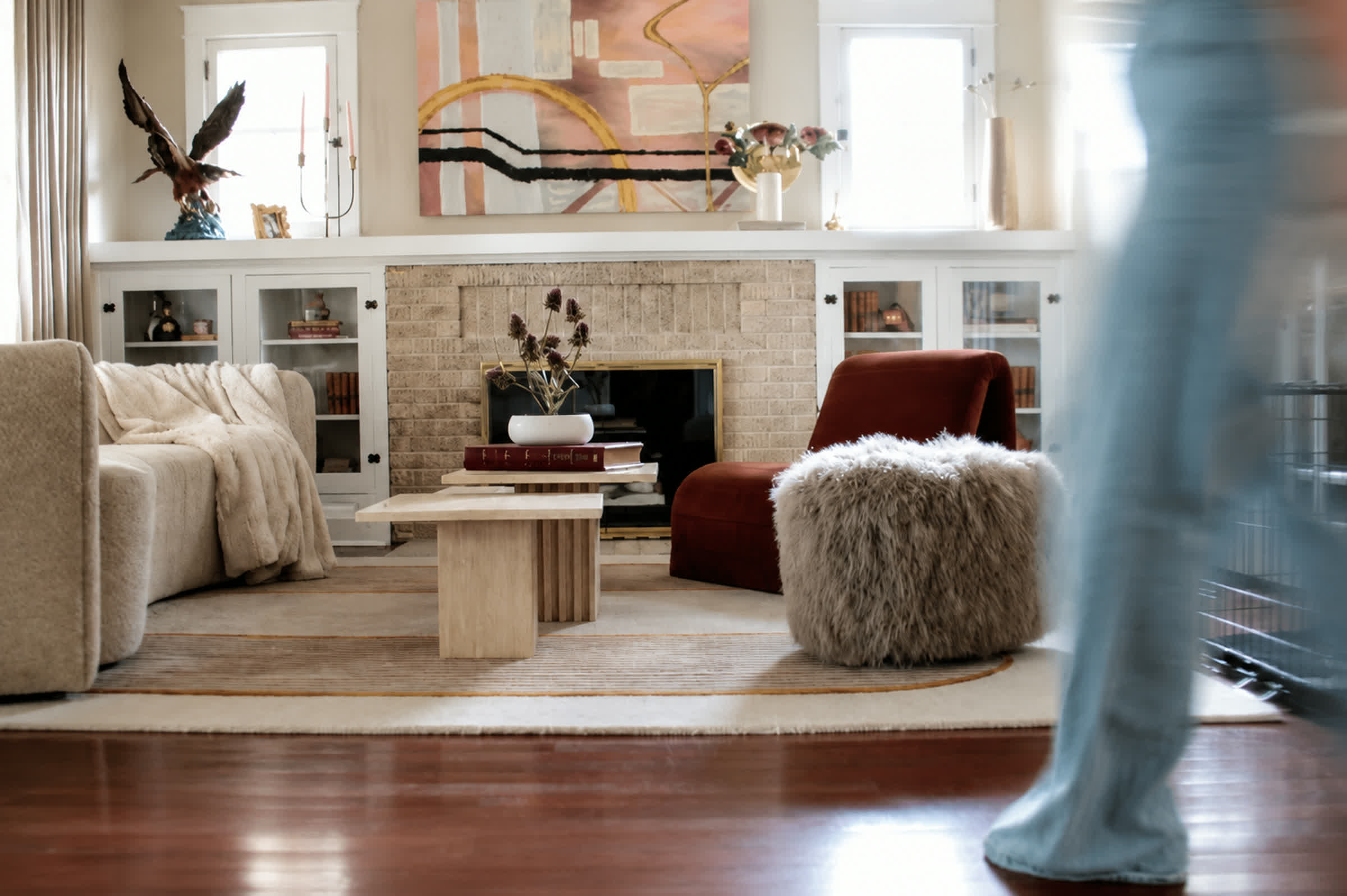 Collected living room designed by Sixth Sense Studio for a Tampa home